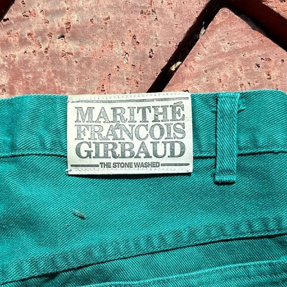 Vintage 90s Teal Green Marithe Francois Girbaud Jeans Baggy Loose Size 30 - Picture 3 of 4